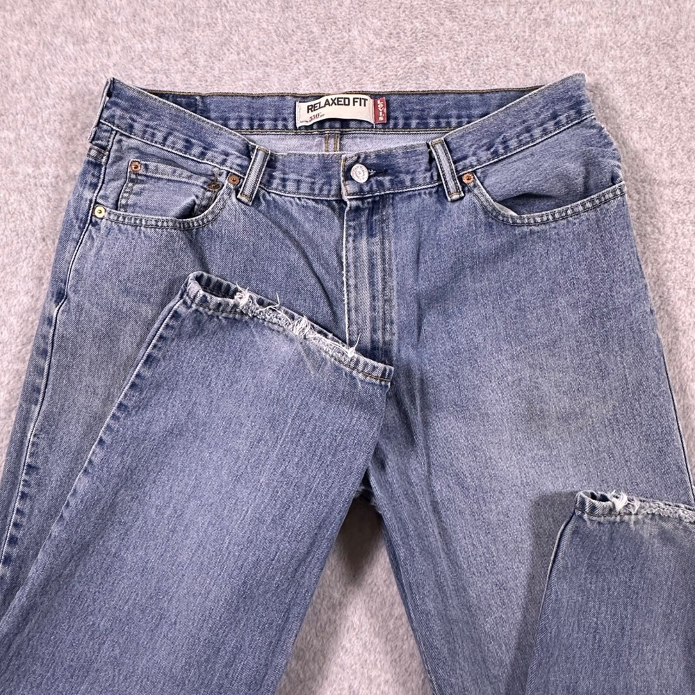 Vintage Y2K Levi's 550 Jeans 36x32 (Fit 36x30) Relaxed Tapered Light Wash R Tab